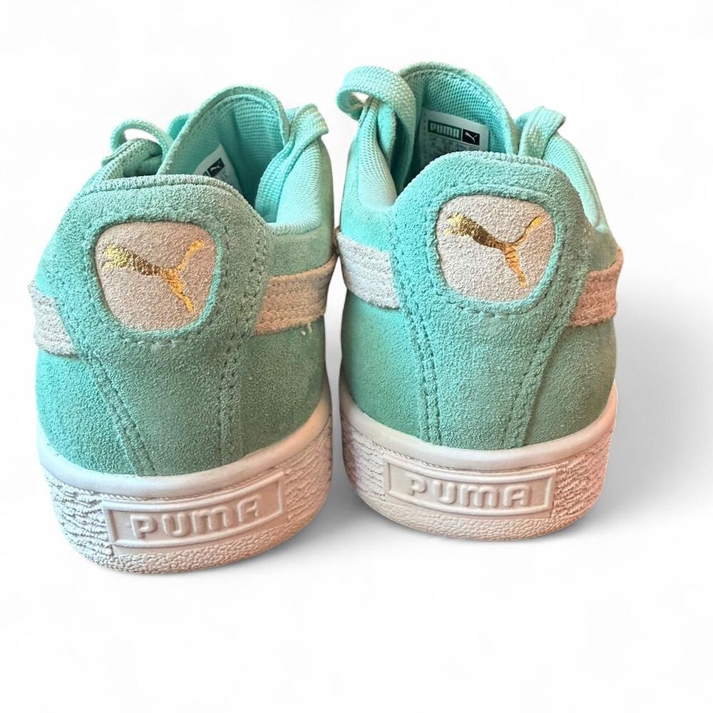 Puma Suede Classic Mint Green Low Top Sneakers Women’s Size 6.5 Casual Shoes - Picture 6 of 8